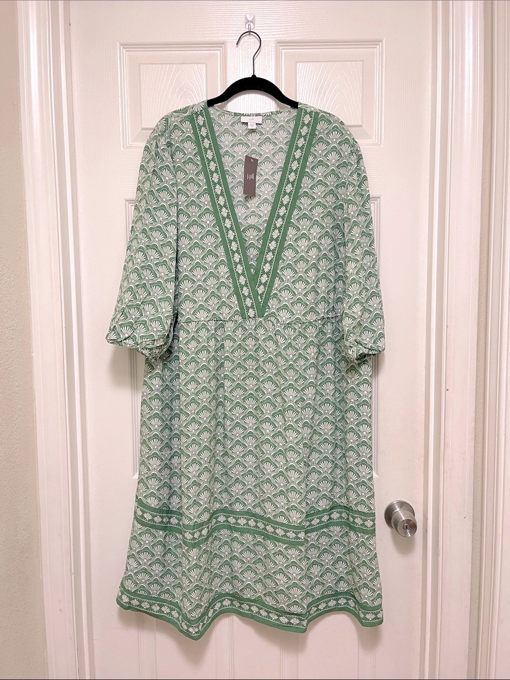 NWT J.Jill Border-Printed Flounced-Hem Dress - Picture 6 of 10